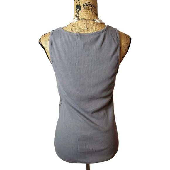 Apostrophe Womens Sequin Tank Top L/G Gray Y2K Embellished Glam Chic Club - Picture 4 of 6